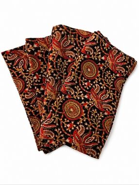 Crate & Barrel Rajasthan Napkin Set (4) – Block Print Medallion Cotton